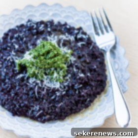 Dark Pearl Risotto with Vibrant Kale Pesto 8 Forbidden Rice Risotto with Kale Pesto
