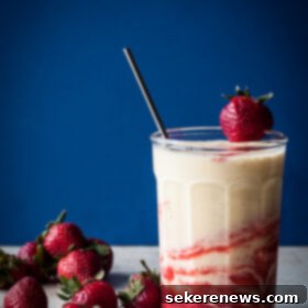 Volcanic Sunset Smoothie 6 Homemade Strawberry Banana Mango Lava Flow Smoothie