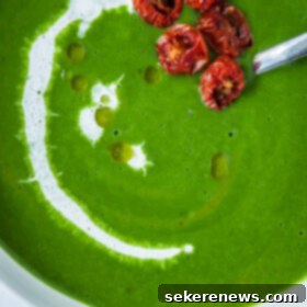 Vibrant Spinach Soup with Minted Peas and Cilantro 7 Fresh Spinach Soup with Minted Pea and Cilantro