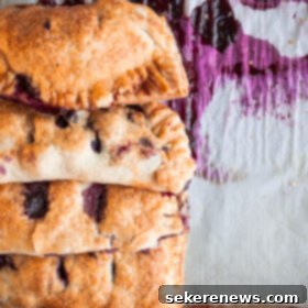 Blueberry Hand Pies 7 Freshly baked Blueberry Hand Pies with a sugar sprinkle