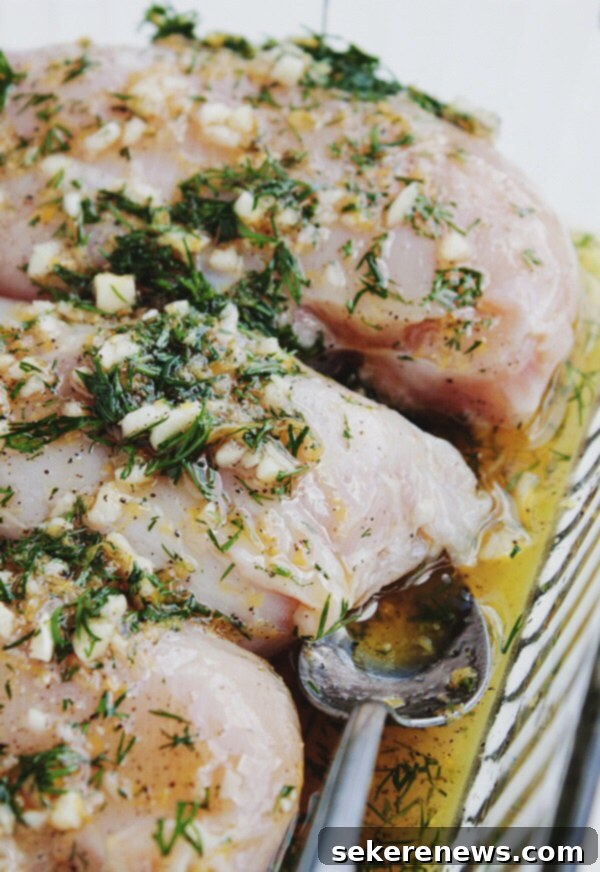 Zesty Chicken Pitas with Whipped Feta & Tzatziki 5 Marinated Chicken Breasts with Garlic and Dill