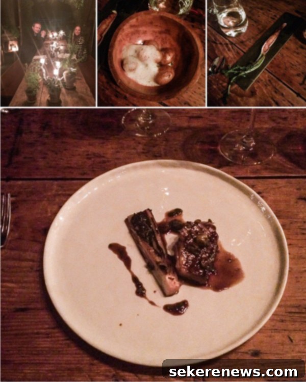 Main course served in the special outdoor room