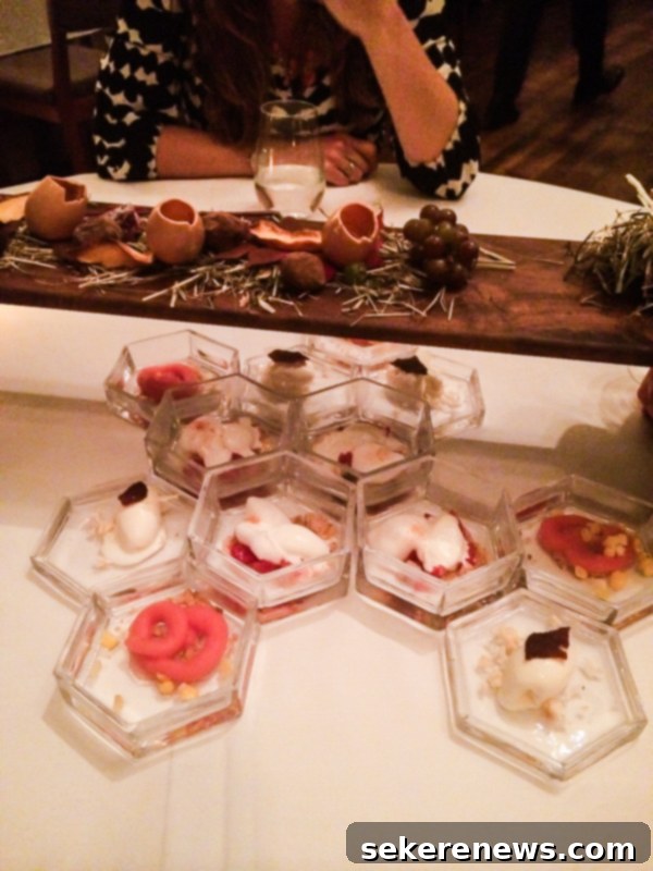 Elaborate dessert presentation at Blue Hill Stone Barns