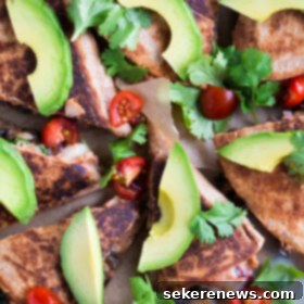 Speedy Green Quesadilla Delight 8 Weeknight Veggie Quesadillas Topped with Avocado