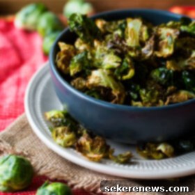 Spicy Lemon Brussels Crisps 8 Crispy Fried Brussels Sprout Leaves with Lemon & Chili: The perfect crunchy snack!