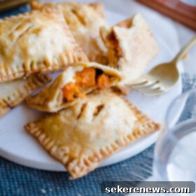 Savory Butternut Feta Pockets 10 Butternut Squash Feta Hand Pies - a close-up of a perfectly baked hand pie