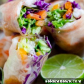 Wholesome Brown Rice Shrimp Summer Rolls with Zesty Peanut-Lime Dip 8 Brown Rice Shrimp Summer Rolls with Peanut Lime Dipping Sauce