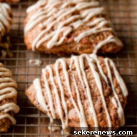 Maple Cream Cheese Glazed Carrot Cake Scones 8 Carrot Cake Scones with Maple Cream Cheese Glaze
