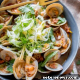 Beer-Kissed Clams and Chorizo with Fresh Fennel Greens 9 Beer Steamed Clams with Chorizo