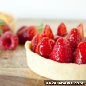 Sweet & Tangy Tartlets 6 Strawberry Tartlets, vibrant and fresh.