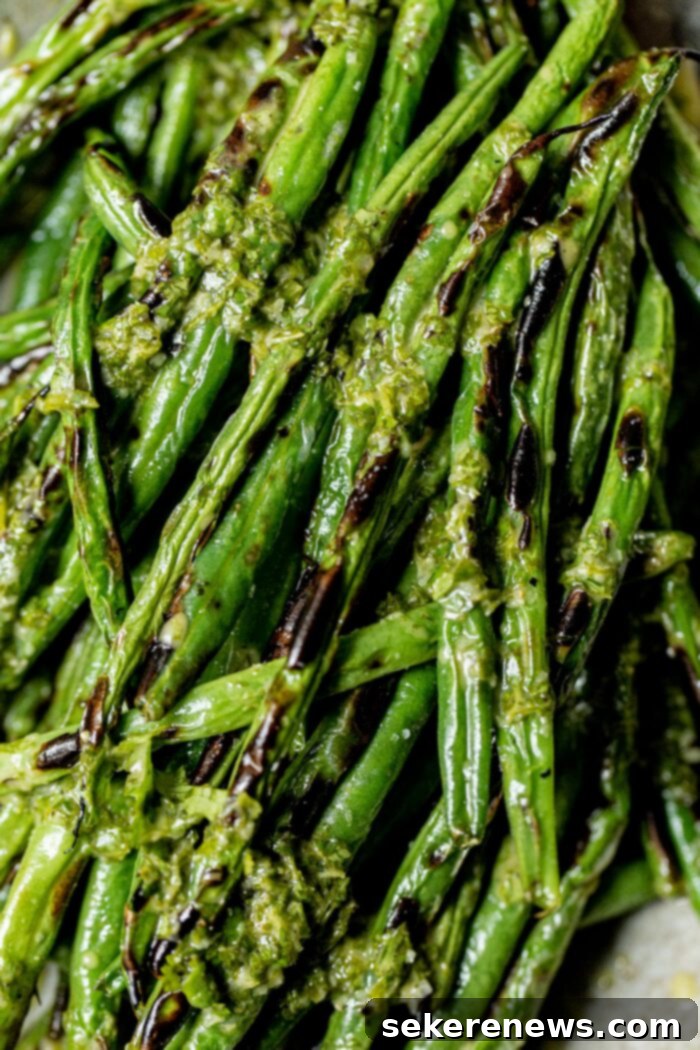 Blistered Snap Beans with Zesty Cilantro Dressing 3 Charred Green Beans with Cilantro Vinaigrette