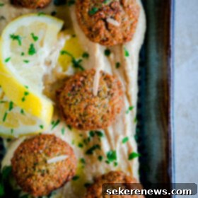 Zesty Lemon Hummus with Crispy Falafel Bites 8 Mini Falafel Bites with Hummus