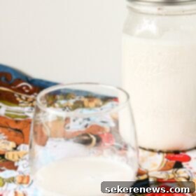 Delicious Homemade Maple Vanilla Almond Milk 7 Homemade Maple Vanilla Almond Milk
