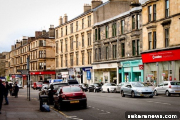 Wandering Free 6 A bustling street scene in Glasgow, showcasing the vibrant city life and architecture