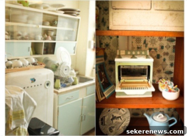 Wandering Free 7 The wonderfully unique interior of Auntie M's Cake Lounge, filled with vintage kitchen items