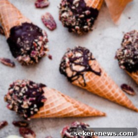 Autumn Spiced Pecan Drumsticks 9 Pumpkin Ice Cream Drumsticks with Chocolate and Candied Pecans