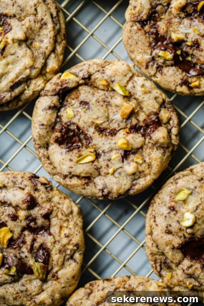Orange Pistachio Chocolate Chip Cookies 2 Orange Pistachio Chocolate Chunk Cookies