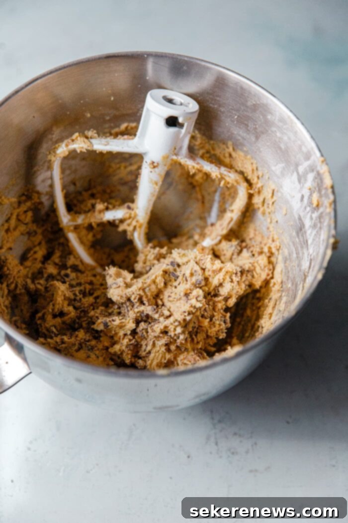 Orange Pistachio Chocolate Chip Cookies 3 Cookie Dough in Stand Mixer Bowl