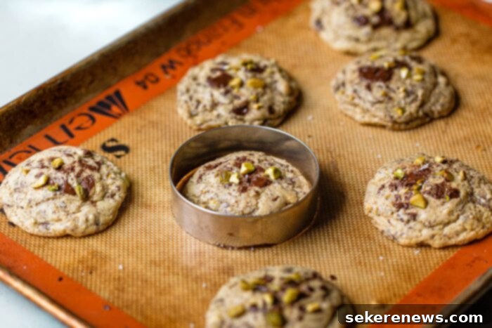 Orange Pistachio Chocolate Chip Cookies 6 how to scoot a cookie
