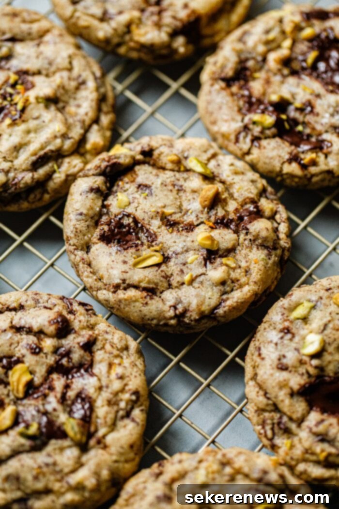 Orange Pistachio Chocolate Chip Cookies 9 Orange Pistachio Chocolate Chunk Cookies