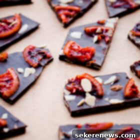 Zesty Blood Orange & Almond Chocolate Bark 6 Blood Orange Chocolate Bark with Almonds