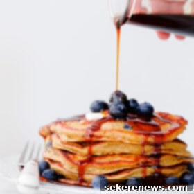 Molasses-Kissed Blueberry Rye Hotcakes 5 Blueberry Rye Pancakes with 2-Ingredient Molasses Syrup. Fluffy 100% whole grain pancakes filled with fresh blueberries!