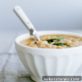 Slow Cooked Rosemary Infused Cannellini Bean Soup 2 Slow Cooker Cannellini Bean Soup with Fresh Rosemary