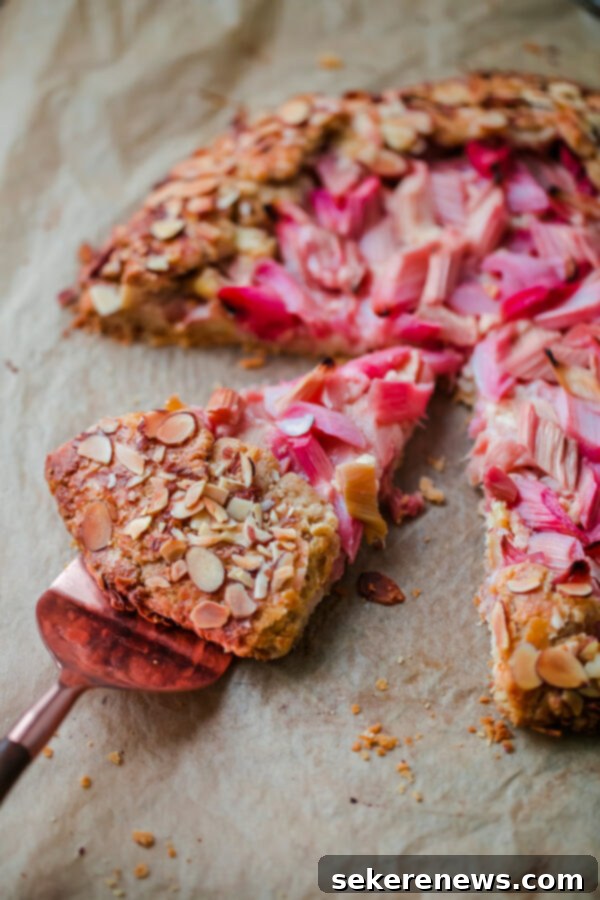 Whole Grain Rhubarb Galette with Orange Frangipane Rhubarb Galette with Orange Frangipane - a simple whole grain tart filled with fresh rhubarb and almond filling.