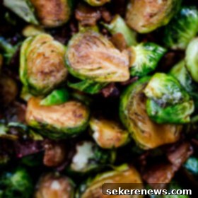 Sticky Maple Bacon Brussels Sprouts 8 Maple Bacon Brussels Sprouts. Sweet and salty Brussels sprouts side dish with crispy bacon, balsamic vinegar, and maple syrup!