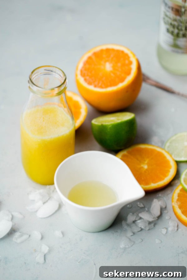 Tropical Ginger Zinger 4 Orange and Lime Juice for Cocktail
