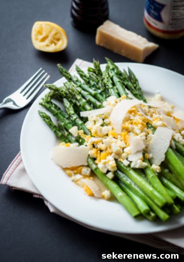 Perfect Asparagus Every Time 11 Asparagus Mimosa Salad with finely chopped egg, a classic French dish