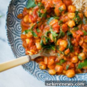 Comforting Chickpea Curry 2 Everyday Chickpea Curry - a quick and easy vegetarian dish.