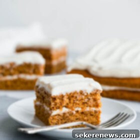 Harvest Pumpkin Sheet Cake with Spiced Cream Cheese Frosting 9 How to Make a Pumpkin Sheet Cake