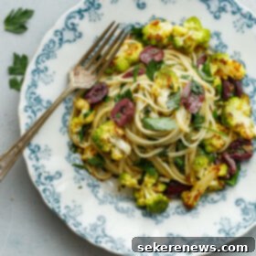 Vibrant Romanesco Pasta with Olives, Capers, and Parsley 6 Romanesco Cauliflower Pasta with Olives, Capers, and Parsley