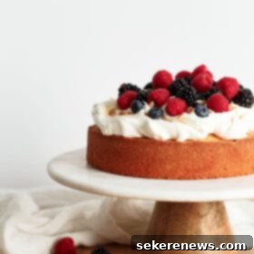 Tropical Lemon Coconut Berry Bliss 4 Lemon Coconut Cake with Cream and Berries