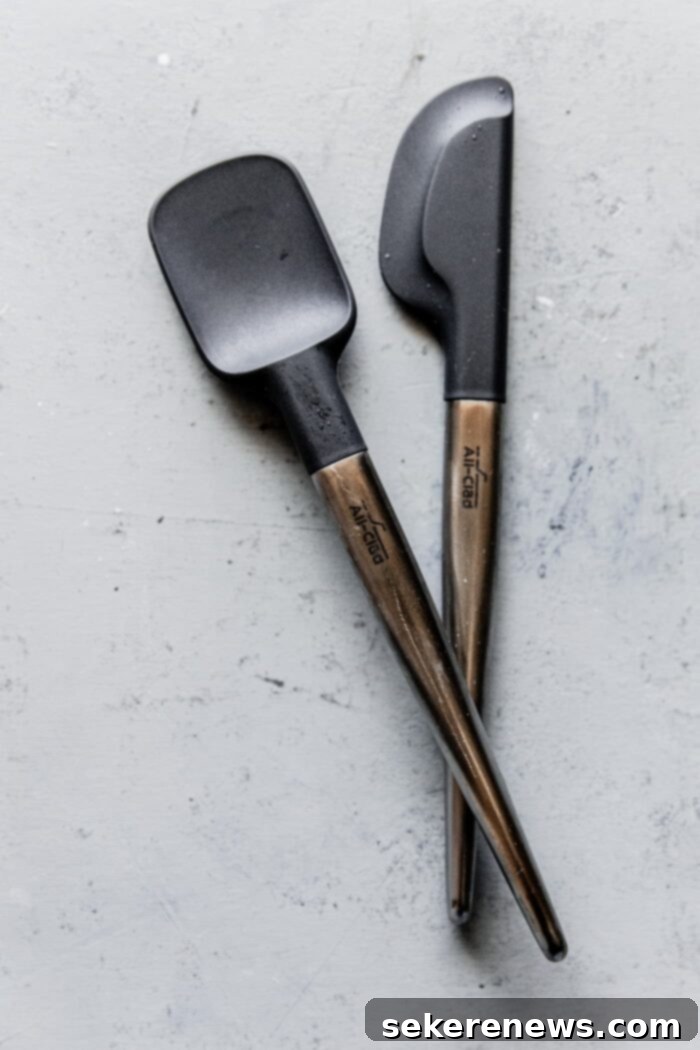 Sourdough Success: Essential Tools and Guides 12 A selection of small, durable All-Clad spatulas, perfect for mixing and scraping sourdough starter