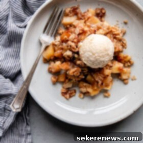 Apple Hazelnut Crunch 10 Apple Hazelnut Crisp with Vanilla Ice Cream