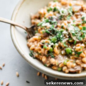 Effortless Mushroom Farro Risotto 6 Farro Risotto with Mushrooms and Peas