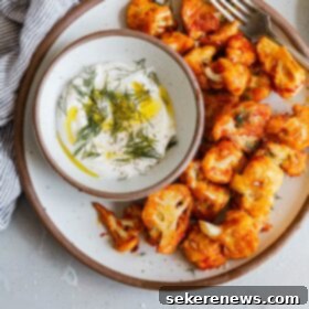 Buffalo Cauliflower 8 Baked Buffalo Cauliflower with Yogurt Dipping Sauce