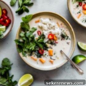 Creamy Thai Coconut Delight with Sweet Potato and Kale 4 Thai Coconut Soup