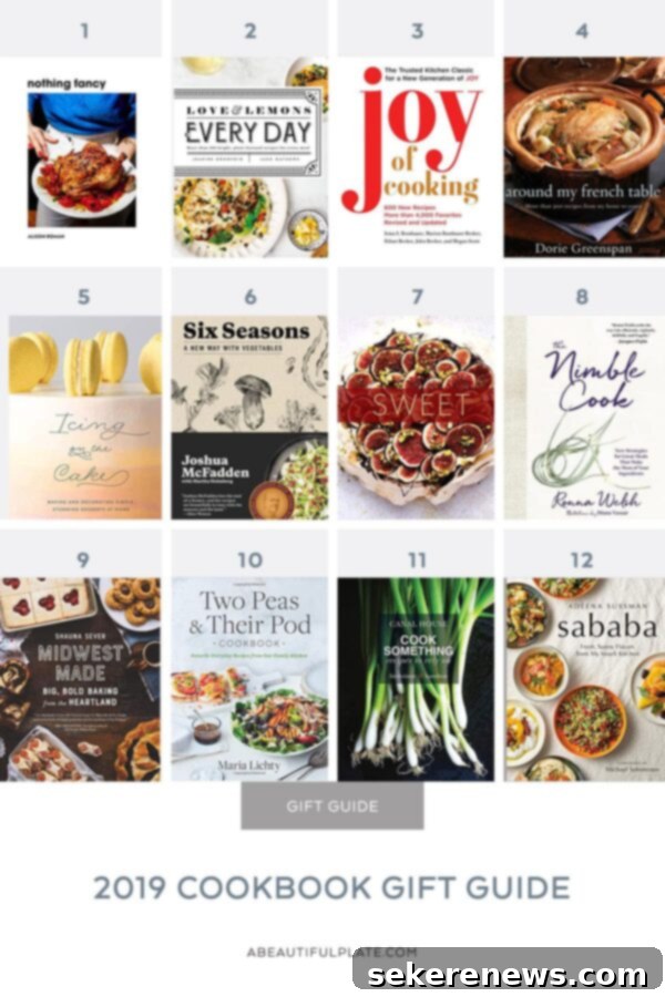 2019 Cookbook Gift Guide - my most-loved and coveted cookbooks from the past year with unique gifts for pairing! #giftguide #holiday #abeautifulplate 2019 Cookbook Gift Guide - A collection of favorite cookbooks with unique gift pairing suggestions for the holidays.