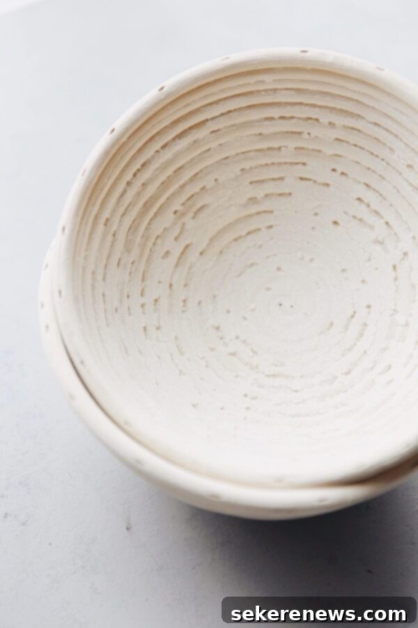 Stacked Bread Banneton Baskets for shaping sourdough loaves