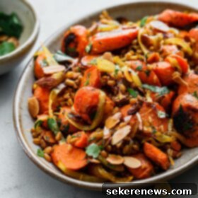 Golden Farro Carrot Medley 12 Golden Carrots and Farro Salad on Platter