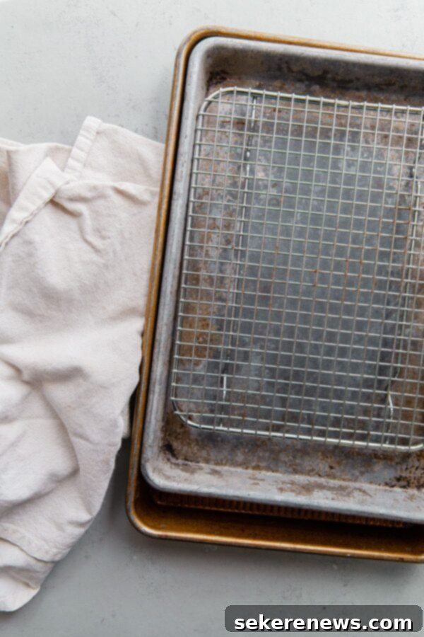 Crispy Tofu Secrets Pressing Revealed 4 Stacked Baking Sheets with Cooling Rack Setup