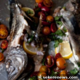 Sea Bass with Roasted Tomatoes 6 Baked Sea Bass with Tomatoes