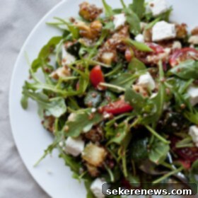 Ruby Quinoa Arugula Freshness 6 Red Quinoa Arugula Salad, a colorful and healthy meal option.