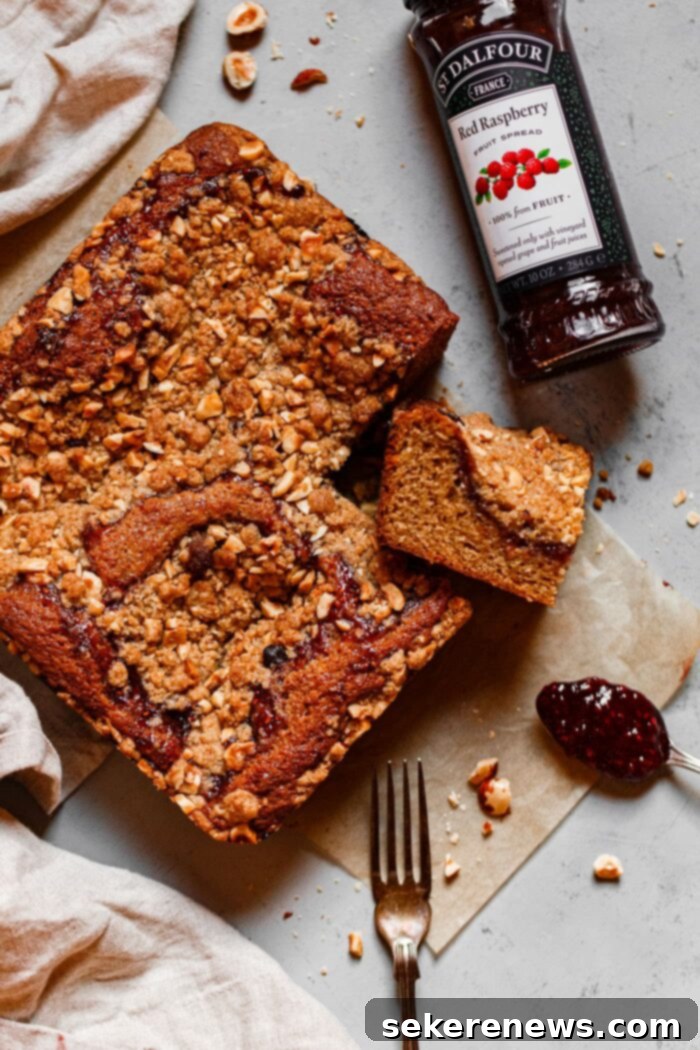 Toasted Hazelnut Raspberry Crumble 2 Hazelnut Raspberry Crumb Cake