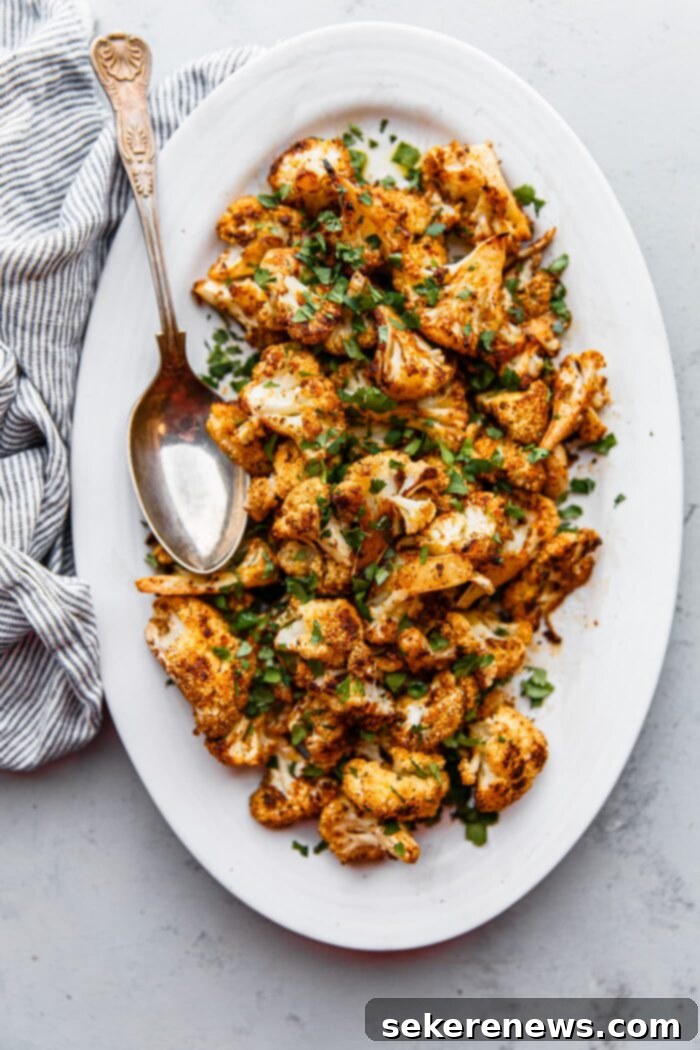Golden Spiced Cauliflower 10 Spiced Roasted Cauliflower