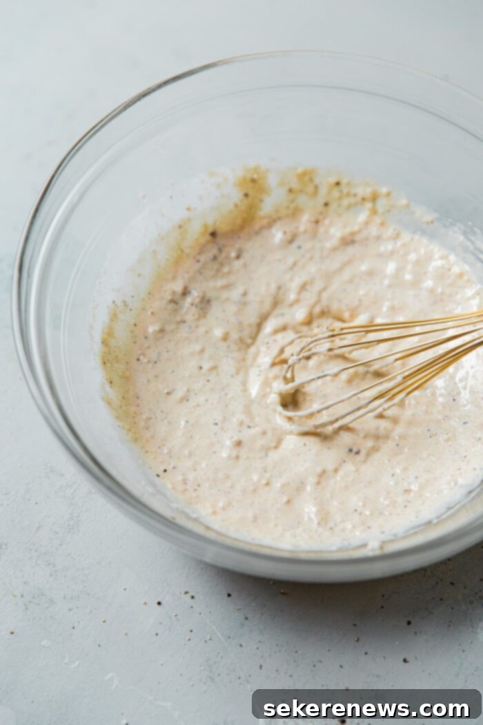 Caesar Salad Dressing Two Ways 18 Caesar salad Dressing in bowl