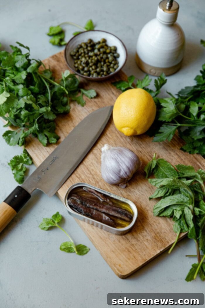 Garden Green Zest 3 Herb Salsa Verde Ingredients